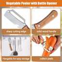 4 x Multifunctional Vegetable Peeler, 2-in-1 Peelers For Kitchen with Bottle Opener, Sharp Stainless Steel Swivel Blade, Wooden Handle, For Vegetables or Fruits that Need to Be Peeled (4)1PCS
