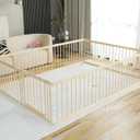 Baby Playpen Play Fence Gate Play Pen Wood Large,Playpens for Babies and Toddlers Kids Indoor,Baby Play Yards Gym