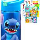 Disney Stitch Stainless Steel Water Bottle for Boys and Girls - Bundle with Reusable Water Canteen for Home, School, Plus Stickers, More | Lilo and Stitch Water Bottle