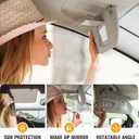 Beige Left Side Sun Visor with Light Fit for Nissan Altima Without Sunroof 2013-2018, Car Visor Replacement for 96401-3TA2A, Driver Side Sunvisor