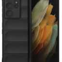 Case for Samsung S21 Ultra Galaxy S21 Ultra,with Soft Silicone,Air Cushion 360 Shockproof,FlockingLined Interior,Protective Phone Cover for Samsung Galaxy S21 Ultra,Black