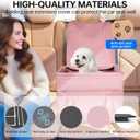 Dog Booster Car Seat with Washable Removable Cover for Small Dogs.(Pink)