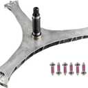 DC97-17004B Washer Flange Shaft Assembly with DC60-40137A Spider Hex Bolt (6 Pcs) Compatible with Samsung Washing Machine Washer Spider Spinner Shaft Replaces DC97-17004E DC97-17004A 4000061