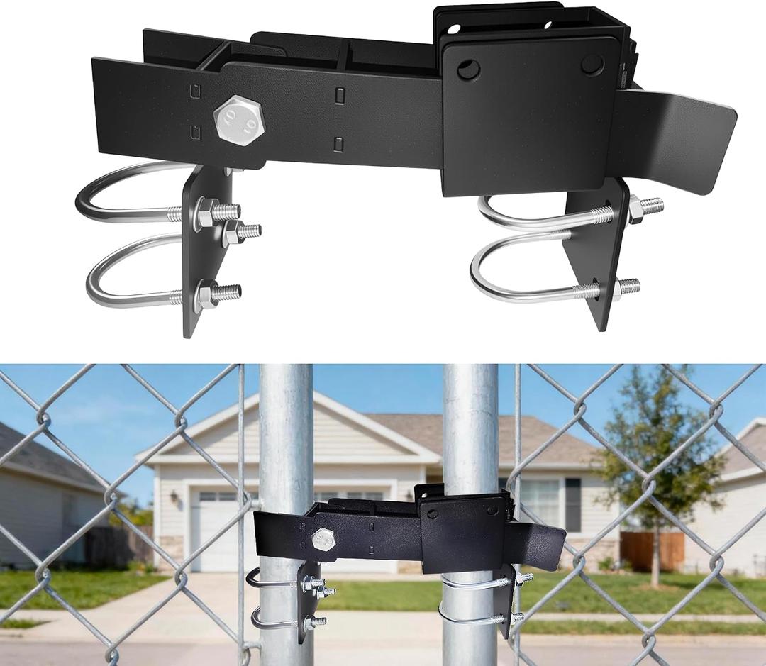 Heavy Duty Double Gate Latch for 1-3/8" Frame, Farm Gate Latch & Chain Link Fence Latch with Padlock Hole, Galvanized Steel Latches for Metal Gates on Ranch, Yard & Farm.