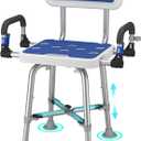 Shower Chair for Seniors Elderly Handicap Disabled Or Bariatric Adults Heavy Duty 500 Lbs Bench Seat for Inside Shower Stall and Bathroom Bath Tub with Arms and Back Adjustable Stool Chairs