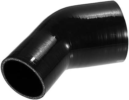 X AUTOHAUX 45 Degree 3.5 Inch to 4.0 Inch ID 4Ply Car Elbow Reducer Silicone Hose Coupler Intercooler Tube Intake Piping Black 89-102mm