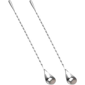 2 Pack Bar Spoon, Cocktail Stirrers, Long Spoons for Stirring, 12 Inch Professional Spiral Stir Spoon for Bartenders, Home Bar Mixing Cocktail Making (304 Grade)