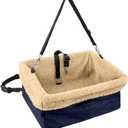 Deluxe Dog Car Seat Fits Pets up to 15lbs, Dog Booster Seat, Padded Cushioning, Adjustable Straps, Metal Frame Encasing, Installs in Seconds, Collapsible Canvas and Easy to Clean