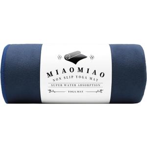 MIAOMIAO Non-Slip Hot Yoga Towel Set, Super Absorbent Microfiber in, 24.5" x 72" - Anti-Slip, Injury Free Design for Pilates, Yoga Mats, Exercise, and Fitness Gear (Navy Blue)