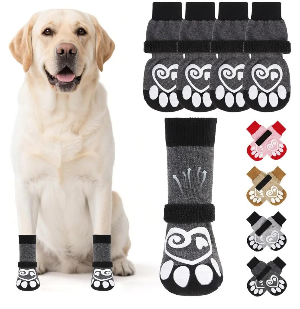 KOOLTAIL Dog Socks for Hot/Cold Pavement to Prevent Licking Paws,Dog Boots&Paw Protector for Hardwood Floors Anti Slip,Traction Control Booties for Small Medium Large Senior Dogs