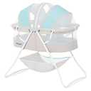Dream On Me Karley Bassinet, Award Winner Lightweight Travel Baby Bassinet, Foldable Bedside Sleeper, Adjustable Double Canopy, Spacious Design, Soft Fabric, Storage Basket Blue and Grey