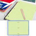 KAISA Loose Leaf Notebook Paper, 4x4 Quad Graph Ruled, 300 Sheets Per Lined Paper, 8" x 10.5", 3 Hole Punched for 3 Ring Binder, Canary, Made In USA (1pack)