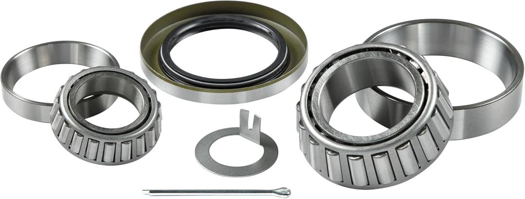 Lippert Trailer Bearing Replacement Kit for 5,200-lb. Axle Hubs with Inner & Outer Bearing Cones, Races, 2.25" Inner Diameter Double Lip Grease Seal, 1.75" Cotter Pin, 1.5" Tang Spindle Washer