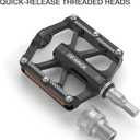 Bike Bicycle Pedals - 9/16 Quick Release Pedals Aluminum Flat Pedals - 3 Bearings Bicycle Pedals with Reflectors for Mountain Road BMX MTB Folding Bike