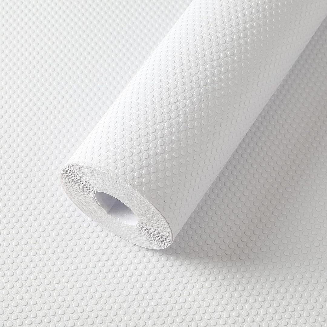 FLPMIX Shelf Liner for Kitchen Cabinets: 16 inch Wide Easy to Cut Drawer Mat - Waterproof Pantry Cabinet Liner 16" x 120 Inch White