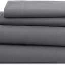 3 Piece Twin Sheets Set | Twin Bed Sheets Set – Light Weight, Soft Breathable Sheets | Brushed Cotton Rich Blend | Secure-Fit, Wrinkle Resistant, Durable, Easy Care Bed Sheets | Comfy Sheets | Gray