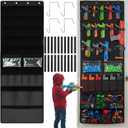 Over the Door Organizer for Toy Guns, Door Hanger Toys Storage with Pockets and Slots for Foam Blasters, Darts & Goggles, Over Door Toy Guns Storage for Kids Rooms, Game Room