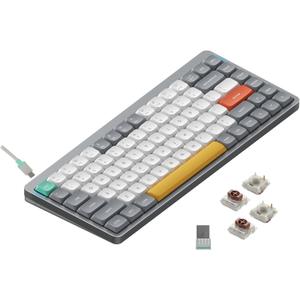 nuphy Air75 V2 Portable 75% Mechanical Keyboard,Wireless Keyboard,Supports Bluetooth/2.4G/USB-C RGB Gaming Keyboards,Compatible with Windows/Mac OS/Linux Systems Grey-Gateron Brown Switch