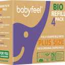 Babyfeel BIO Refills Compatible with DEKOR PLUS Diaper Pails | 100% Compostable | 4 Pack | 50% Extra Thickness | Compost Refill bags with Running Low Indicator | Powerful Odor Control | Fragrance-free