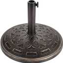 FLAME&SHADE 31lb Round Base Stand Weight for Patio Market Table Umbrella Outdoor, Bronze