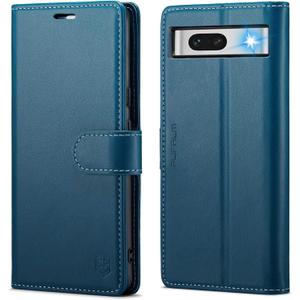 Wallet Case for Google Pixel 8a, RFID Blocking Credit Card Holder, PU Leather Folio Flip Kickstand Protective Shockproof Cover for Pixel 8a (Blue)