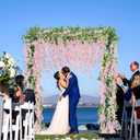 Sggvecsy 6Pcs Wisteria Garland Artificial Flowers Garland Fake Hanging Wisteria Vines Rattan Silk Hanging Flower Vines for Home Garden Outdoor Wedding Arch Party Ceremony Total 35.4Ft (Pink)