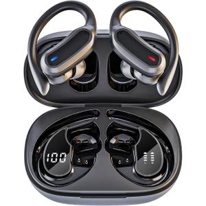 Wireless Earbuds, Bluetooth 5.4 Headphones, True Wireless Stereo Earphones with Noise Cancelling Mic, IPX7 Waterproof, Comfort Fit and Fast Charging Ear Buds (Black)