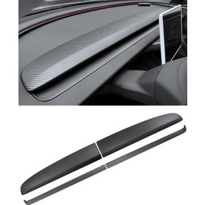Dashbooard Cover 4pcs ABS Dashboard Panel Trim Cover Compatible with Tesla Model Y Juniper 2024 2025 2026 (Matte Carbon Fiber Pattern)