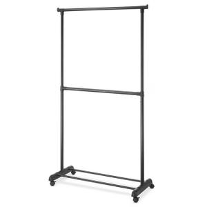 Whitmor 2-Tier Rolling Garment Rack - Matte Black
