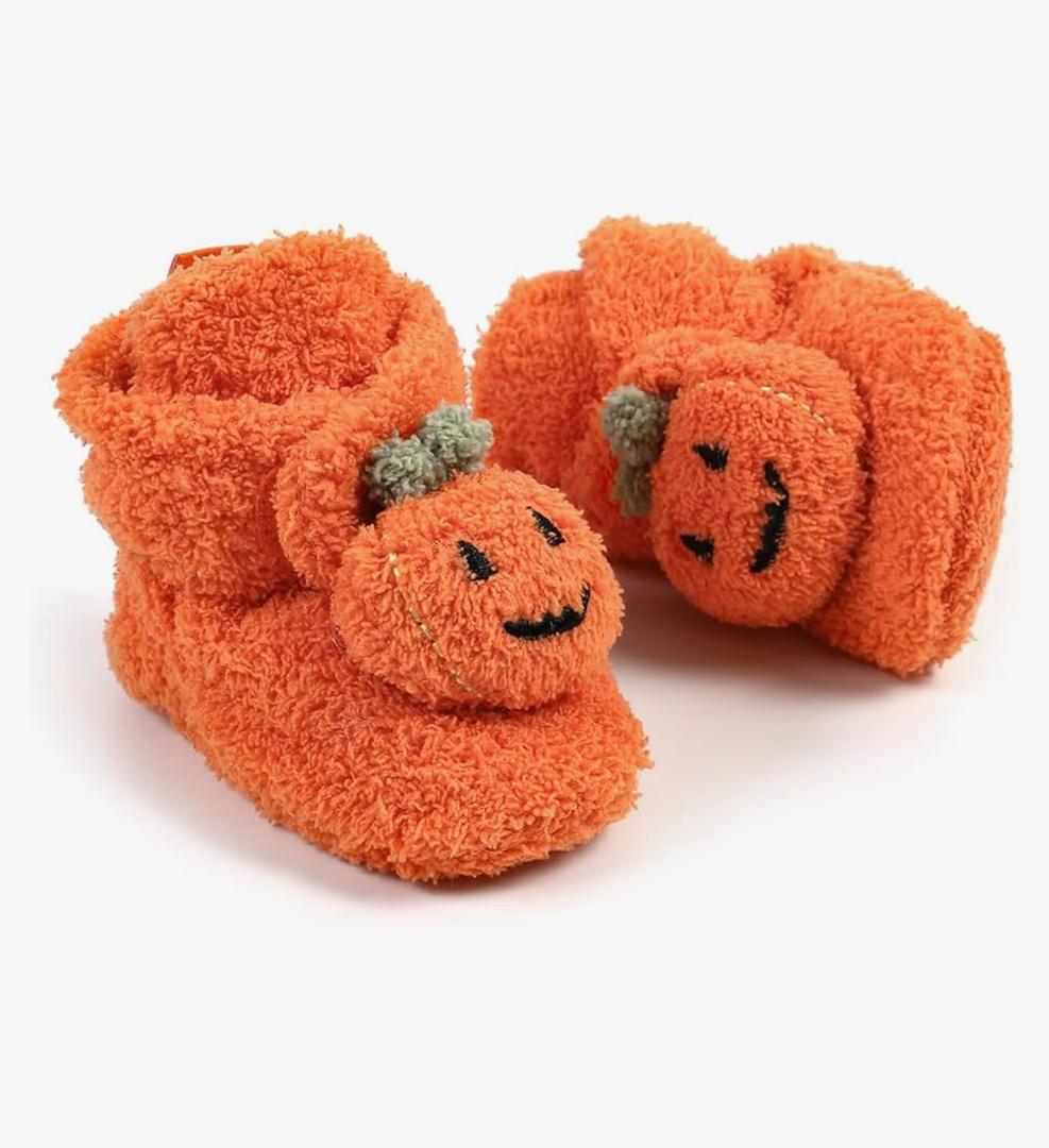 GDSDYM Baby Booties Cozy Fleece Slippers Soft Baby Shoes With Gripper Soles, Winter Warm Infant Newborn Crib Sock Shoes First Walkers