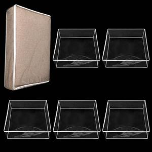 Geetery Plastic Sofa Seat Cushion Covers PVC Waterproof Couch Covers Furniture Sofa Seat Slipcover for Against Cat Dog Clawing Scratching, 28x28x9 Inch(Clear,5 Pcs)