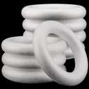 8 Pack 8 Inch Craft Foam Wreath, White Polystyrene Foam Circles Ring, Round Foam Wreath Form for Crafts DIY Arts Floral Projects Home Wedding Decor