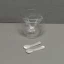 Glass Caviar Serving Set with 2 Pcs Mother of Pearl Spoons 3.2 Inch Caviar Dish Chiller Server Set with Ice Holder for Egg, Ice Cream, Coffee, Restaurant Serving