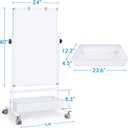 maxtek Mobile White Board Easel, 40x24 Inches Magnetic Storage Dry Erase Board Easel for Classroom, Rolling Height Adjustable Stand on Wheels for Home, School, Teachers & Kids