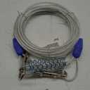Petest 25ft Reflective Tie-Out Cable with Buffer Spring for Large Dogs Up to 90 Pounds (Blue & Silver)
