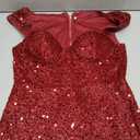 Madam Uniq Formal Dress Sequin Fishtail Sleeveless 1920s Gatsby Cocktail Prom Elegant Maxi Evening Gowns for Women (Red, M)