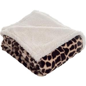 Sherpa Fleece Throw Blanket - 50x60-Inch Machine-Washable Reversible Throw - Fluffy Blankets for Couch, Chair, or Bed by Lavish Home (Giraffe)