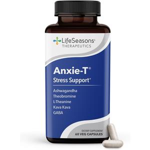 LifeSeasons Anxie-T - Stress Relief Supplement for Men & Women, 60 Capsules; BEST BY: 01/2029