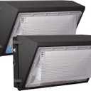 LED Wall Pack Light with Dusk to Dawn Photocell,80W 10500LM 5000K Daylight Wall Pack, AC100-277V Input,500W HPS/HID Equivalent, Waterproof Commercial Security Lighting for Warehouses, Garage, 2 Pack