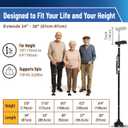 Trekology Foldable Walking Cane for Seniors - Folding Walking Stick for Men and Women with Quad Self-Standing Base for Stability & Balance - Adjustable, Lightweight with Locking Design - Travel Ready