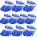 Ultrafun Unisex Candy Color Sun Visors Hats Plastic Clear UV Protection Cap for Sports Outdoor Activities (One Size, Blue-10pcs)