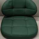 Misolant Vanity Chair with back, Small Armless Cute office Chair with wheels and Lumbar support, Comfy PU Leather Desk Computer Chairs with Adjustable Height, 360Swivel for Home Bedroom Office, Green