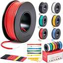22 AWG Stranded Wire Kit – Silicone Coated Copper Wires 22 Gauge Pre-Tinned 23ft/7m Each Spool, 3 Colors (Red, Yellow, Green), Electrical Jumper Wire Hook Up Wire Kit from Plusivo