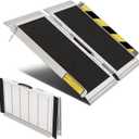 Portable Wheelchair ramp 2FT,Non-Slip Aluminum Threshold ramps for Home Steps,Folding Handicap Ramp,ramps for Home,doorways,Stairs,Weight Capacity up to 800LBS (2FT (Usable Height 2-6 inch))