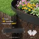 Dyna-Living Metal Landscape Edging 40 x 12 Inch Galvanized Steel Landscape Edging, Hammer-in Metal Garden Edging Border Black Flexible Lawn Edging for Garden,Flower Beds,Yard,Walkway (20FT Total)