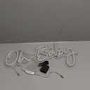 DIVATLA Oh Baby Sign for Backdrop - Oh Baby Neon Sign Shower Decorations, Gender Reveal, Led Sign for Backdrop & Wall Decor, Photo Prop, Gif for New Parents, Warm White