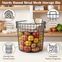 Small Laundry Basket,Round Metal Utility Storage Bin,9.8x9.8x8.5", 21.5x25x19cm