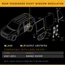 Rear Left Driver Side Power Window Regulator with Upgraded Electric Motor (6-Pin) Compatible with Range Rover LWB (Long Wheelbase) L405 2013-2021, Replacement for LR153958 LR078197