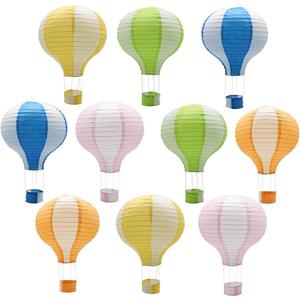 Hanging Hot Air Balloon Paper Lanterns Reusable Chinese Japanese Party Decorations Wedding Birthday Anniversary Christmas Engagement, Set of 10, 12 inches