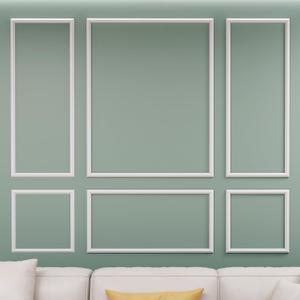 Wainscoting Molding Kit, 6 Frames, 50 x 40 and 50 x 20 Inch